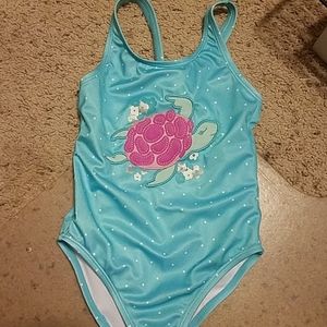 Turquoise Sea Turtle One Piece Bathing Suit 5t